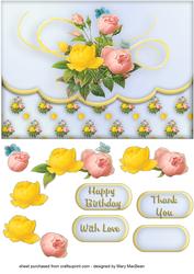 Vintage Bouquet Faux Envelope Multi Use Card