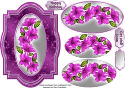 Bright Pink Flowers Fancy Card Front