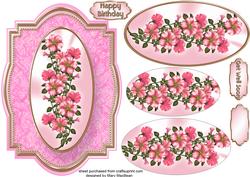 Pink Petunias Fancy Shaped Card Front