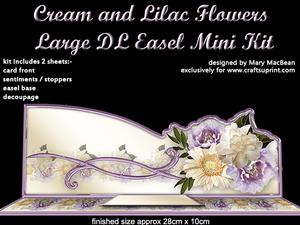Cream and Lilac Flowers Large Dl Easel Mini Kit