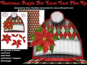 Christmas Argyle Hat Easel Card Mini Kit