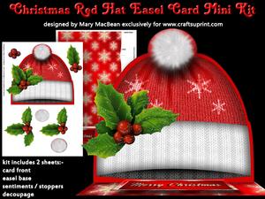 Christmas Red Hat Easel Card Mini Kit