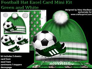 Football Hat Easel Card Mini Kit - Green & White