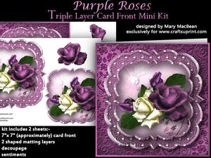 Purple Roses Triple Layer Card Front Mini Kit