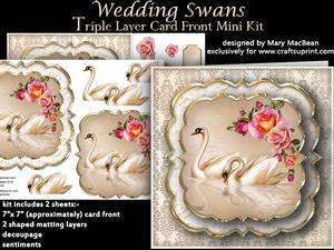 Wedding Swans Triple Layer Card Front Mini Kit