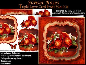 Sunset Roses Triple Layer Card Front Mini Kit