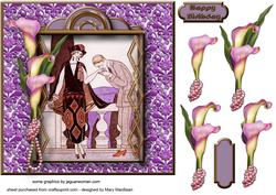 Art Deco Couple with Lilies