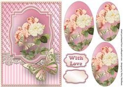 Roses, Lace and Butterflies - Pink