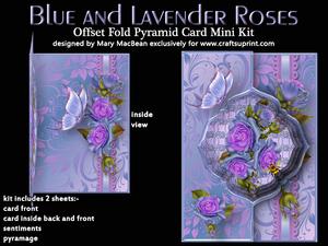 Blue and Lavender Roses Offset Fold Mini Kit
