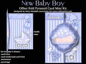 New Baby Boy Offset Fold Card Mini Kit