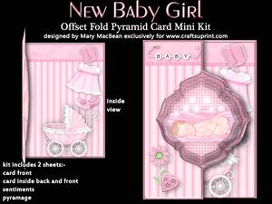 New Baby Girl Offset Fold Card Mini Kit