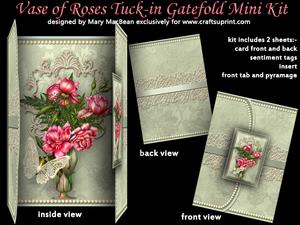 Vase of Roses Tuck-in Gatefold Mini Kit