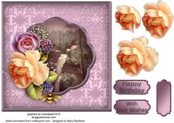 Woodland Waterfall with Roses