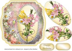 Shabby Chic Wild Flowers Shaped Card