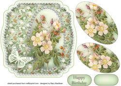 Shabby Chic Wild Roses Shaped Card