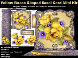 Yellow Roses Shaped Easel Card Mini Kit