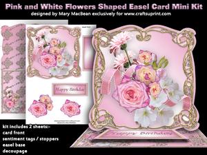 Pink and White Flowers Shaped Easel Mini Kit