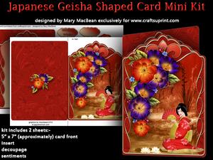 Japanese Geisha Shaped Card Mini Kit
