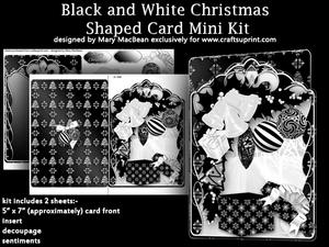 Black and White Christmas Shaped Card Mini Kit