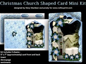 Christmas Church Shaped Card Mini Kit
