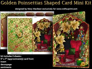 Golden Poinsettias Shaped Card Mini Kit