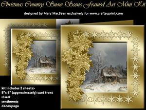 Christmas Country Snow Scene Framed Art Mini Kit