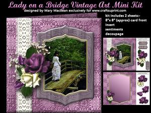 Lady on a Bridge Vintage Art Mini Kit