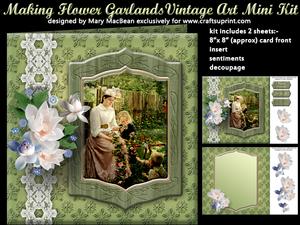 Making Flower Garlands Vintage Art Mini Kit