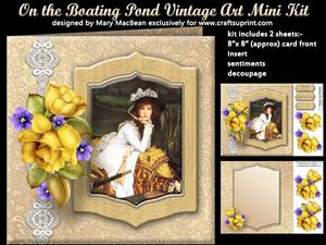 On the Boating Pond Vintage Art Mini Kit