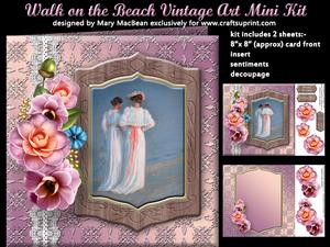 Walk on the Beach Vintage Art Mini Kit