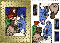 Christmas Nativity Decoupage Card Front