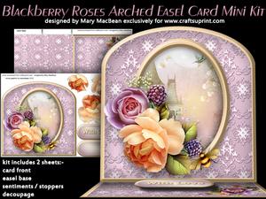 Blackberry Roses Arched Easel Card Mini Kit