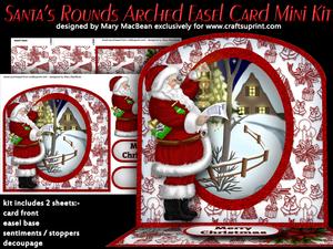 Santa's Rounds Arched Easel Card Mini Kit