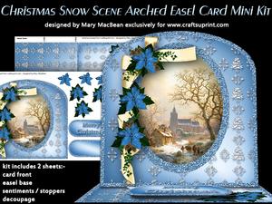 Christmas Snow Scene Arched Easel Card Mini Kit