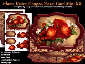 Flame Roses Shaped Easel Card Mini Kit