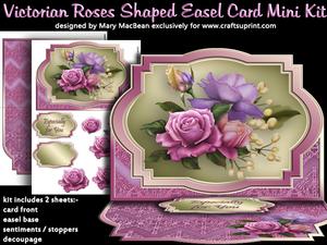 Victorian Roses Shaped Easel Card Mini Kit
