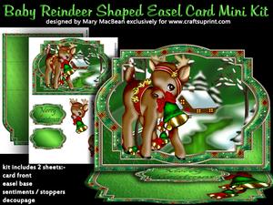 Baby Reindeer Shaped Easel Card Mini Kit