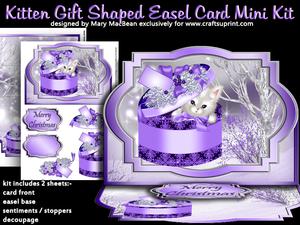 Kitten Gift Shaped Easel Card Mini Kit