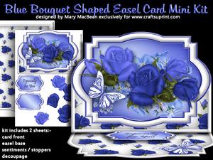 Blue Bouquet Shaped Easel Card Mini Kit