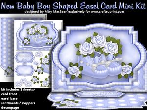 New Baby Boy Shaped Easel Card Mini Kit