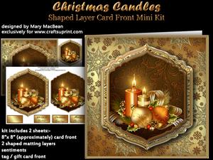 Christmas Candles Shaped Layer Card Front Mini Kit