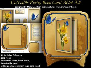 Daffodils Poetry Book Card Mini Kit
