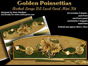 Golden Poinsettias Arched Large Dl Easel Card Mini Kit