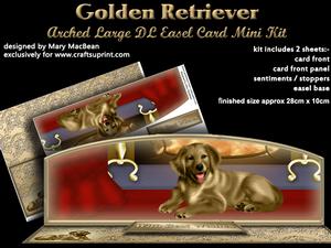 Golden Retriever Arched Large Dl Easel Card Mini Kit