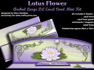 Lotus Flower Arched Large Dl Easel Card Mini Kit