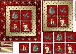 Christmas Greetings Square Layers Card Front