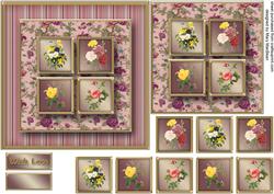 Vintage Florals Square Layers Card Front