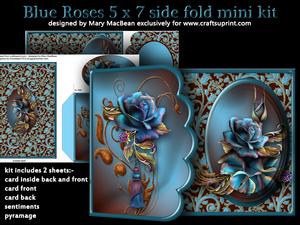 Blue Roses 5x7 Side Fold Mini Kit