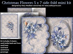 Christmas Flowers 5x7 Side Fold Mini Kit