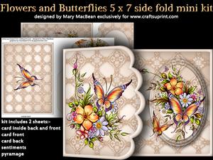Flowers and Butterflies 5x7 Side Fold Mini Kit